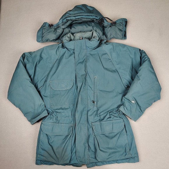Vintage Eddie Bauer Goose Down Parka Mens Medium Forest Green Hooded Coat USA - Picture 14 of 14